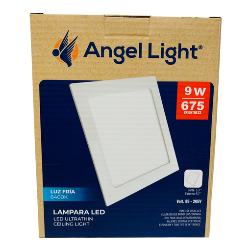 [10984] LAMPARA LED PARA EMPOTRAR CUADRADA 9W LUZ FRIA 6400K ANGEL LIGHT