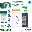TOMACORRIENTE DOBLE CON UN USB Y UN TIPO C BLANCO TROEN