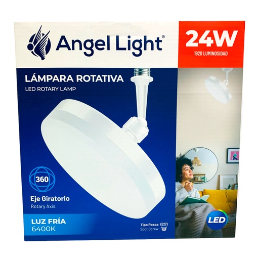 [11001] LAMPARA LED ROTATIVA 360 GRADOS 24W LUZ FRIA 6400K ANGEL LIGHT