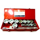 JUEGO DE 15 PIEZAS DADOS CORTOS 6 PUNTAS SAE 3/4  GS-615S GENIUS