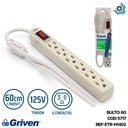 REGLETA ELECTRICA 6 TOMAS 60CM TROEN