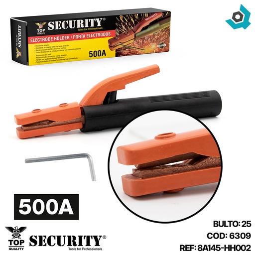 [6309] PORTA ELECTRODOS 500A SECURITY
