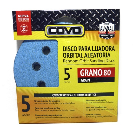 [6590] DISCO PARA LIJADORA ORBITAL ALEATORIA 5" COVO (G80)