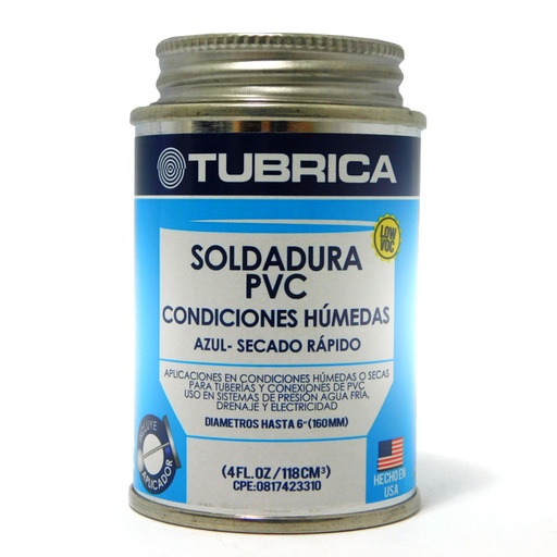 [7156] SOLDADURA PVC CONDICIONES HUMEDAS 1/32GL - 4FL.OZ/118CM3 TUBRICA
