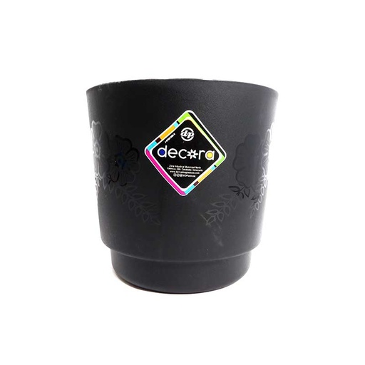 [7349] MATERO PP ART CIL FLOR D-20 NEGRO DECORA