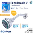 REGADERA PARA BANO 3" CON EXTENSION GRIVEN