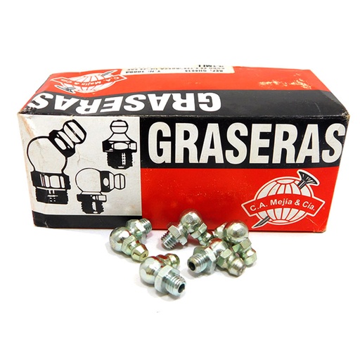 [7549] GRASERA 1/4" U.N.F. 15 CODO 90 GRADOS MEJIA (1X100)