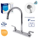 GRIFERIA PARA FREGADERO 8" CUELLO DE CISNE GRIVEN