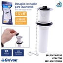 DESAGUE PARA LAVAMANOS 1 1/4" X 6" CON TAPON GRIVEN